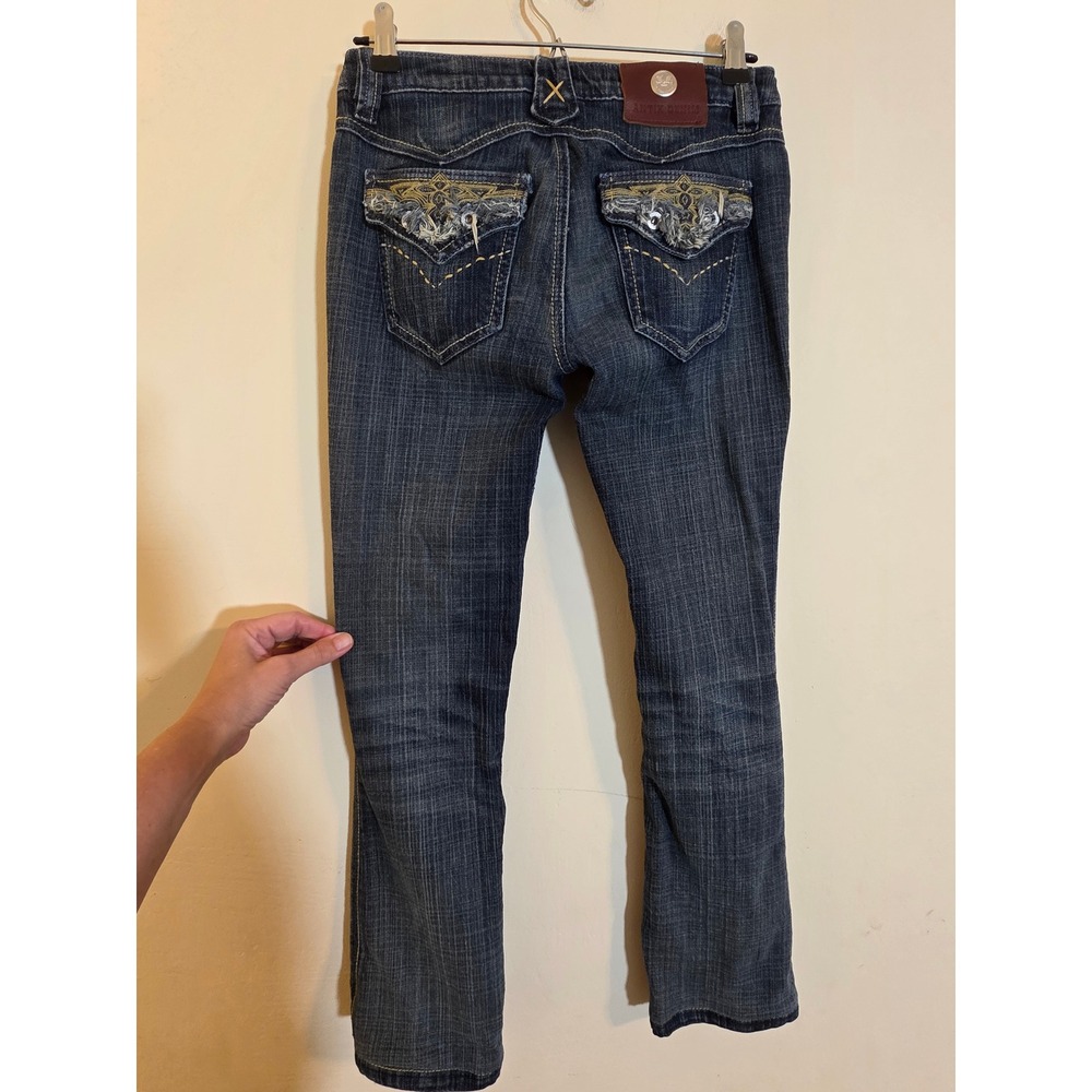 Antik Denim Embroidered Flap Pocket Bootcut Jeans Dark Wash Size 28 WFU21072 VTG